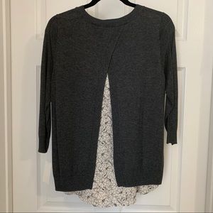 NWT Open Back Top with Floral Tank Top Under Layer